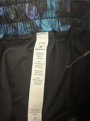 lululemon athletica Teal & Purple Floral Running Shorts thumbnail 4