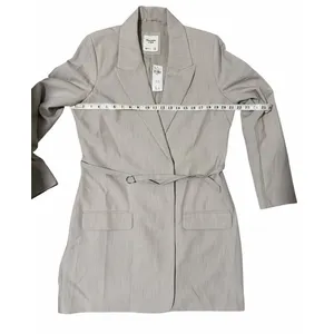 Abercrombie & Fitch Belted Blazer Tan Greige Mini Dress‎ Women's Size Large Tall thumbnail 11