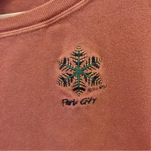 Sgt‎ leisure embroidered park city Utah snowflake Shirt burnt rust orange large thumbnail 3