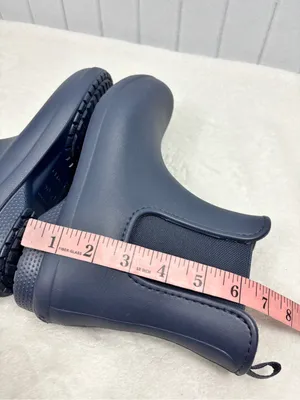 CROCS lightweight Navy Chelsea Rain Ankle Boots for Women Size 7 thumbnail 6