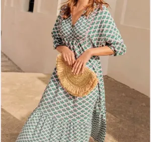 Boden Anita Jersey Midi Dress in Oriental Ivy Size 4 thumbnail 3