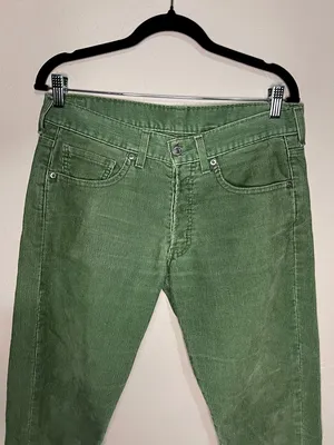 Levis Vintage‎ Y2K Green Corduroy Straight-Leg Button Fly Pants thumbnail 3