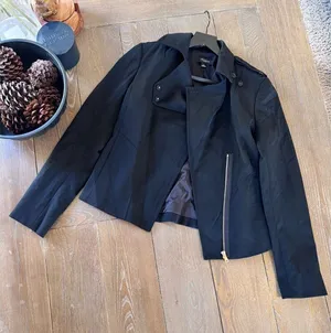 Ann‎ Taylor Moto Jacket Women Black Size 4 (T2) thumbnail 1