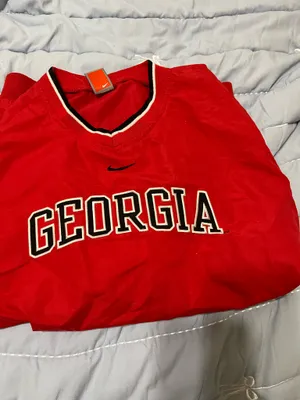 Nike Georgia Bulldogs red windbreaker sweatshirt jacket thumbnail 6