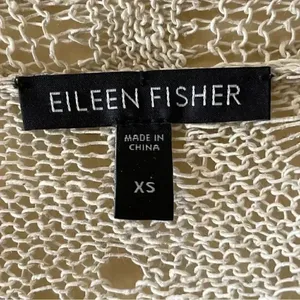 Eileen Fisher Linen Beige Embroidered Knitted Open Cardigan Sweater SZ XS thumbnail 7