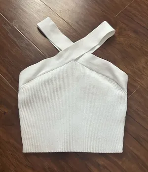 White Aritzia Cross Top thumbnail 1