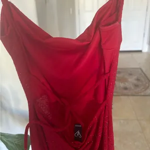 Red sparkly windsor dress thumbnail 3
