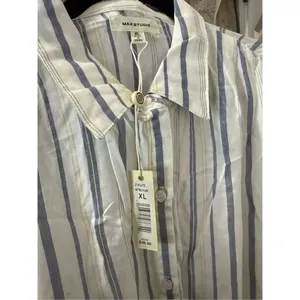 Max studio striped tie-waist blouse  XL thumbnail 5