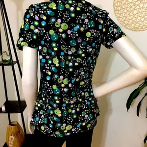 HQ Scrub Top! Super Cute‎ Black Size XS thumbnail 3