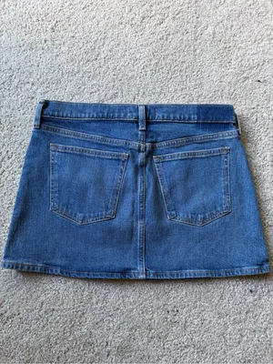 Abercrombie and fitch denim blue mini jean mid rise summer festival short sz 28 thumbnail 6