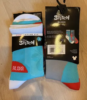 Disney Stitch Women's Mid-Crew Socks 2-Pair Pack Shoe Size 4-10 thumbnail 1