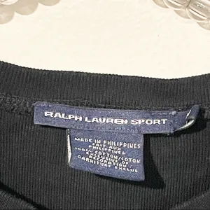 Ralph Lauren Sport Size Medium Black Cotton Purple Pony Long Sleeve Fitted‎ Top thumbnail 3