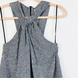 MANGO Gingham Halter‎ Twist Top Size XXS thumbnail 4