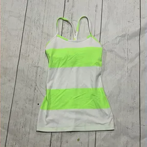 Lululemon green and white striped spaghetti strap shirt thumbnail 3