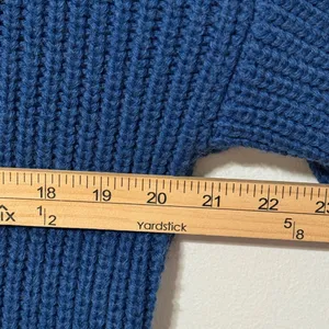 ZARA Wool Blend Sweater Size Medium Blue Tunic Length Knit thumbnail 7