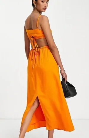 & Other Stories Orange Midi Dress thumbnail 2