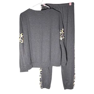 NWT PRETTYGARDEN Leopard Lounge Set‎ Joggers Top Dark Gray Small thumbnail 6