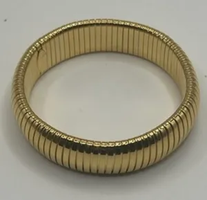 Vintage Stretchy Gold Bracelet Womens 6.5 Inch Adjustable Dainty Stackable thumbnail 1