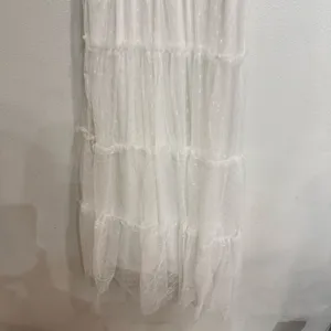 Blu Pepper White Swiss Dot Tulle Tiered Maxi Dress Sz S thumbnail 4