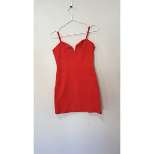 Revolve Lovers + Friends Wendy Linen Mini Dress Size Small Red Cocktail 1757 thumbnail 3