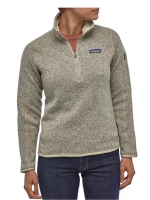Patagonia Women’s 1/4-Zip Better Sweater Pullover - Heathered Tan/Cream/Oatmeal thumbnail 1