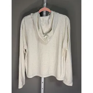 J.Crew Cream Speckled Hoodie‎ Sweatshirt Size L Cozycore Loungewear Normcore thumbnail 6