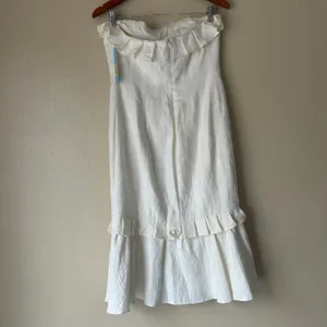 Antonio Melani White Sofia Strapless Midi Dress Size 8 thumbnail 10