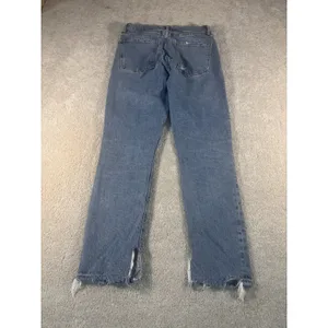 AGOLDE Nico High‎ Rise Denim Blue Jeans Size 26 Raw Hem Button Fly Distressed thumbnail 9