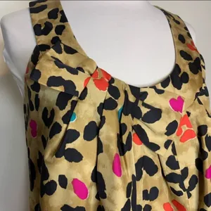 Kate spade silk leopard celesta print bow tank‎ top sz XS thumbnail 2