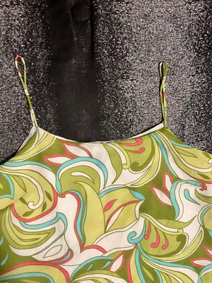 Womens sz14 Surreal psychedelic swirl spaghetti strap camisole tank top thumbnail 4