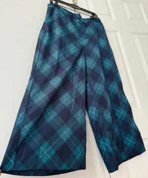 Anthropologie Maeve Taffeta Cropped Plaid Wide-Leg Pants, Size M thumbnail 10