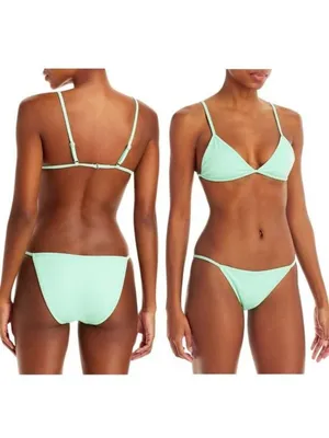 NWT Peixoto Glow Bomba Tinga Bikini Bottom XS Mint Ribbed Triangle Swimsuit thumbnail 10