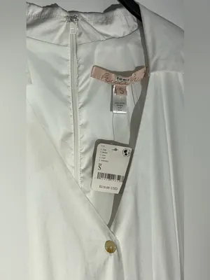 NWT Hutch White Button-Front Wrap Long-Sleeve VNeck Midi Shirt Dress 100% Cotton thumbnail 9