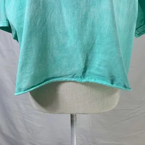 Disney LILO & Stitch Tie Dye Crew Neck Sea Green and White Crop Tee Size… thumbnail 4