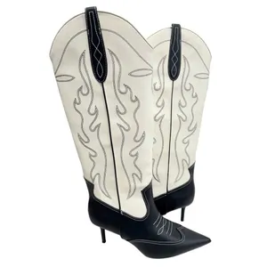 INC International Concepts Black Cream Flame Western Stiletto Boots 6.5 NEW‎ thumbnail 7