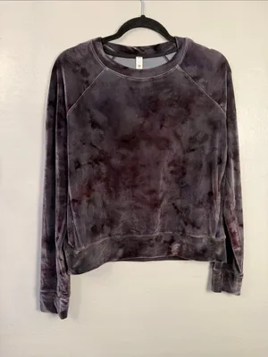 Lululemon Interstellar Dark Gray Multi Velour Warm Down Crew Size 8 thumbnail 3