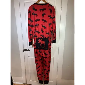 Little Blue House Moose Adult‎ Union Suit Christmas XL Cozy Loungewear Bum Flap thumbnail 3