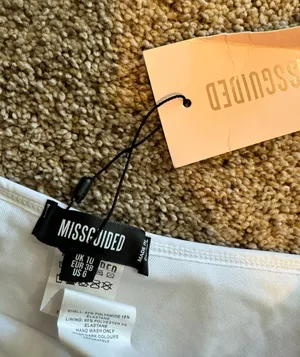 Missguided High Waisted Ruffle White Bikini Bottom thumbnail 2