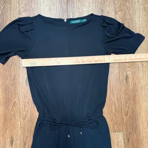 Lauren Ralph Lauren Black Jumpsuit Women's Small Gold Zipper Adjustable Waist thumbnail 4