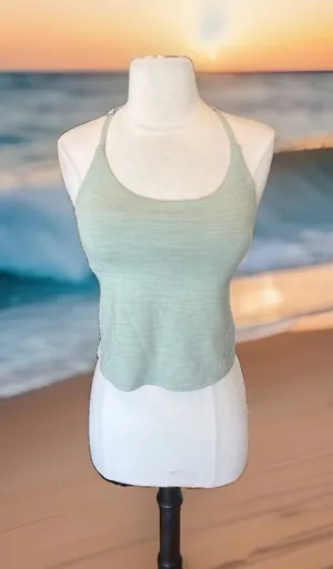 Outdoor Voices Sage Green Strappy Sports Bra Tank Top thumbnail 1