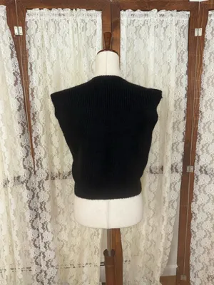 Super Cute Vintage 1980s Villager Mohair Frog Toggle Vest thumbnail 4