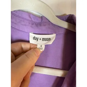 Day + Moon Shirt Dress Womens Size S Purple Denim Mini Short Sleeve thumbnail 8