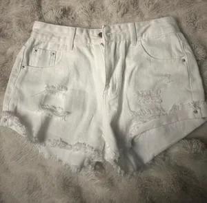 white jean shorts thumbnail 1