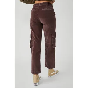 Free People Hard Crushin' Plush Cargo Pants Chocolate Merlot Utility Gorpcore 6 thumbnail 2