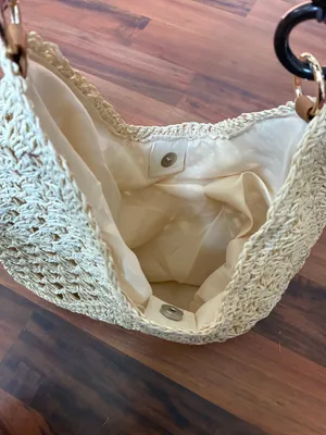 Boho Woven Straw Shoulder Bag with Beaded Strap 🌿 thumbnail 2
