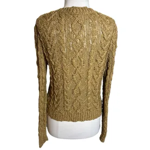 Vanessa Bruno cable knit sweater camel tan Sz‎ S thumbnail 2