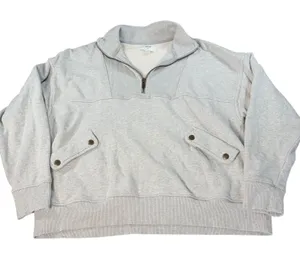 aerie womens gray 1/4 zip sweatshirt, ribbed neckline. Size S. athleisure thumbnail 1