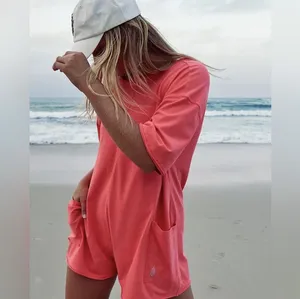 FP Movement by Free People Coral Short Sleeve Romper thumbnail 2