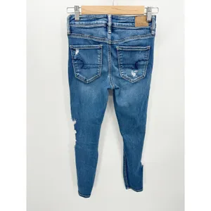 American Eagle Womens Jeggings Size 4S Distressed Medium Wash Denim‎ Stretch thumbnail 2