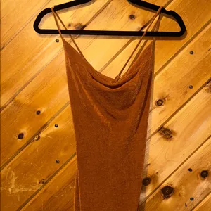 She Is Us Brown Bronze Shimmer Slinky Slip Dress Size 4 US thumbnail 5